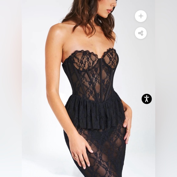 Black Lace Formal Maxi Dress - Picture 3 of 6